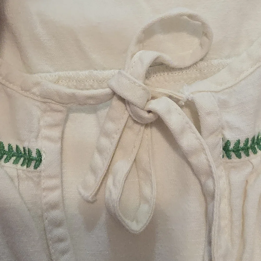 ba&sh Kimber Top Cotton Short sleeves Tie neck Pull on Size M - Picture 7 of 11